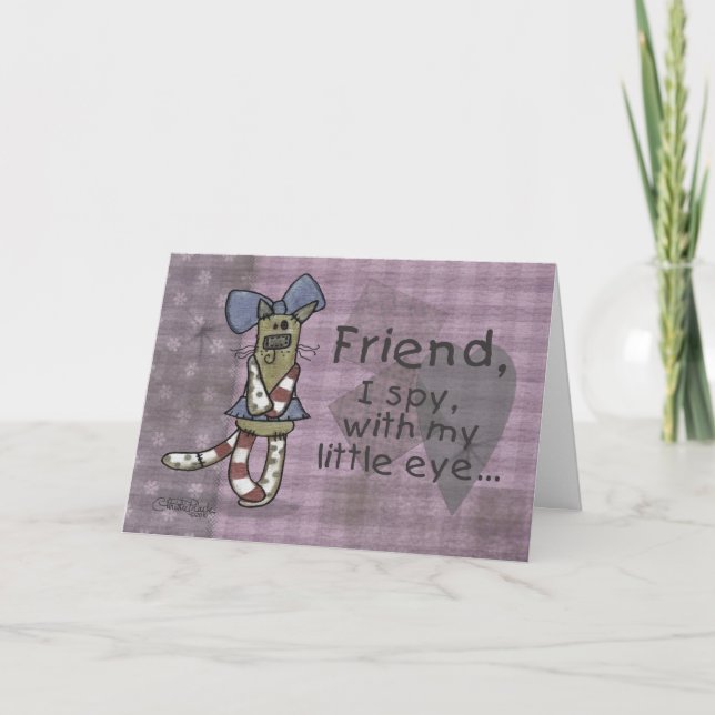 Primitive Kitty for Friend Card (Front)