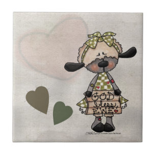Primitive Lamb-God Bless Ewe Tile