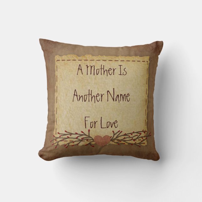 Primitive Mother's Day Pillow (Front)