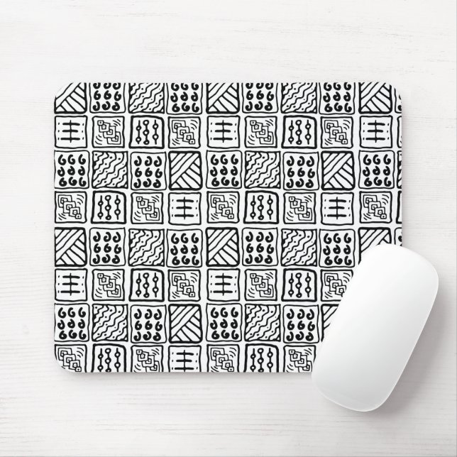 Primitive Pattern  Mouse Mat (With Mouse)