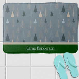 Primitive Pines on Grey Bath Mat