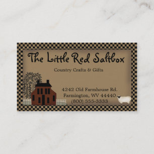 Primitive Red Saltbox Business Card
