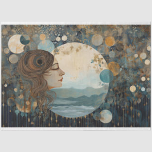 Primitive Rustic Celestial Night Sky Decoupage Tissue Paper