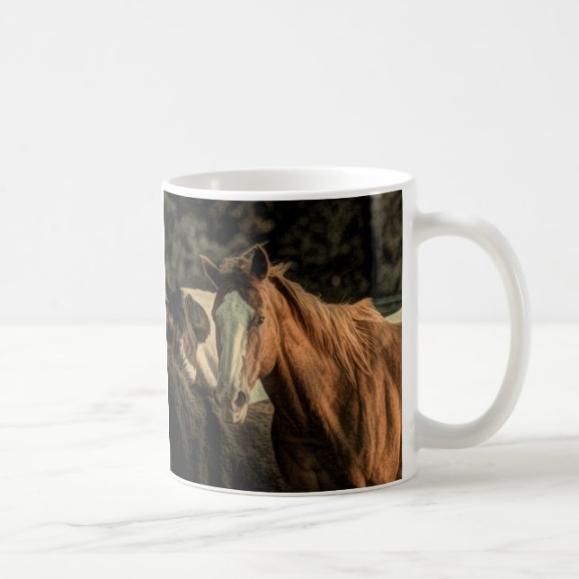 Primitive rustic western country wild horse coffee mug (Right)