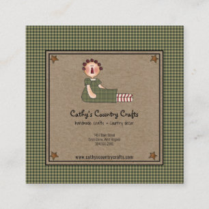 Primitive Rusty Stars Homespun Business Card