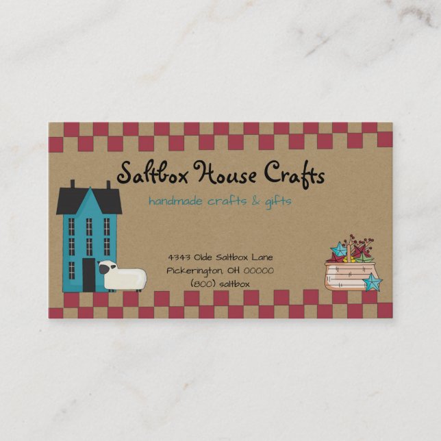 Primitive Saltbox House Business Card (Front)