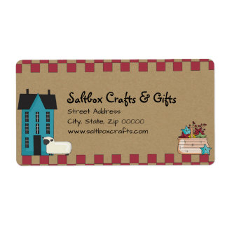 Primitive Saltbox House Label