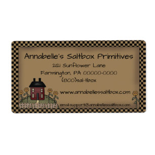 Primitive Saltbox & Sunflowers Personalised