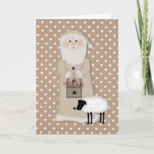 Primitive Santa Card