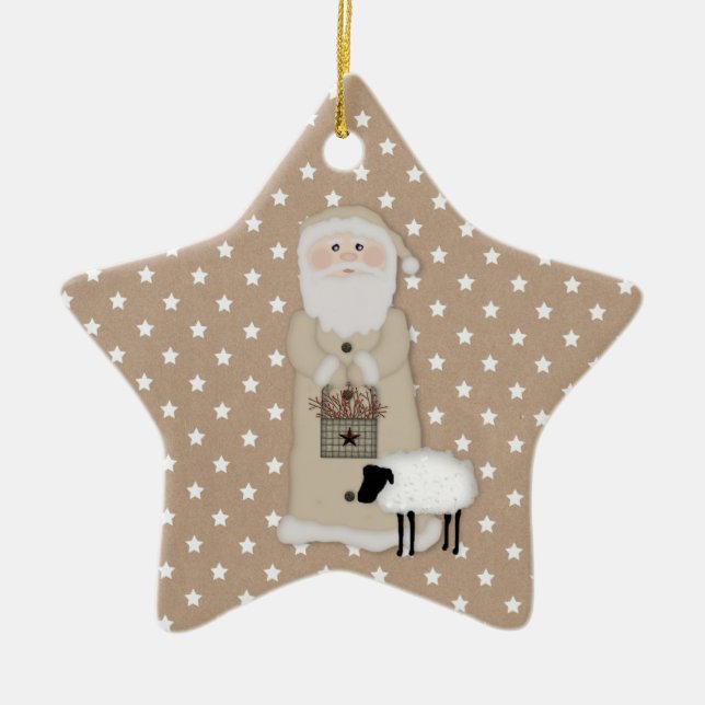Primitive Santa Ornament (Front)