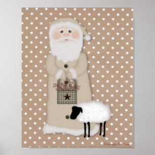 Primitive Santa Poster
