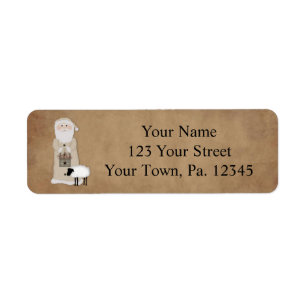 Primitive Santa Small Address Label