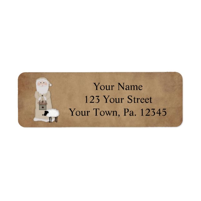 Primitive Santa Small Address Label (Front)