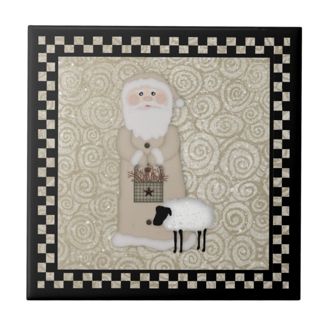 Primitive Santa Tile (Front)