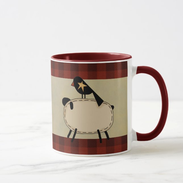 primitive sheep mug (Right)