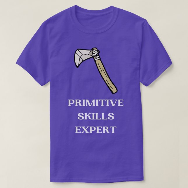 Primitive Skills Expert Bushcraft Stone Axe Classi T-Shirt (Design Front)