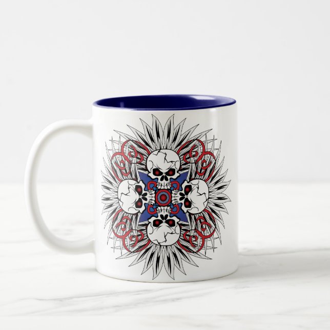 Primitive Skulls Two-Tone Coffee Mug (Left)