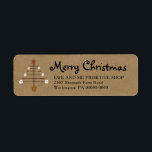 Primitive Snowman Christmas Tree  Return Address<br><div class="desc">An adorable rusty primitive Christmas Tree with snowmen.</div>