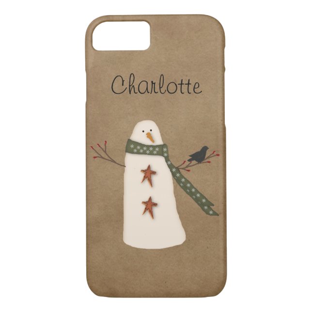 Primitive Snowman iPhone 7 Case (Back)