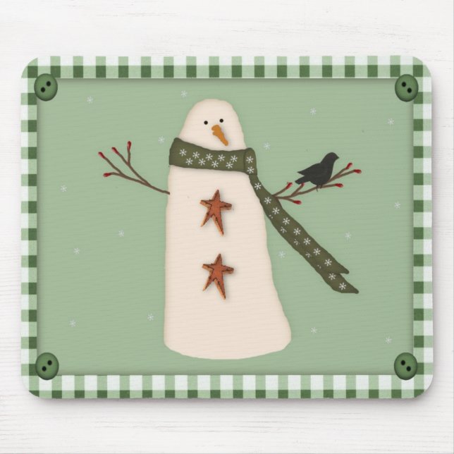 Primitive Snowman Mousepad (Front)