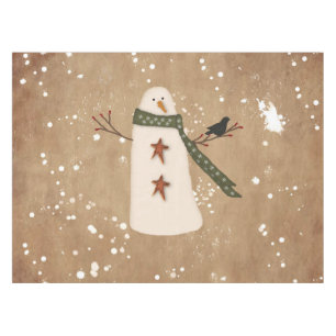 Primitive Snowman Tablecloth