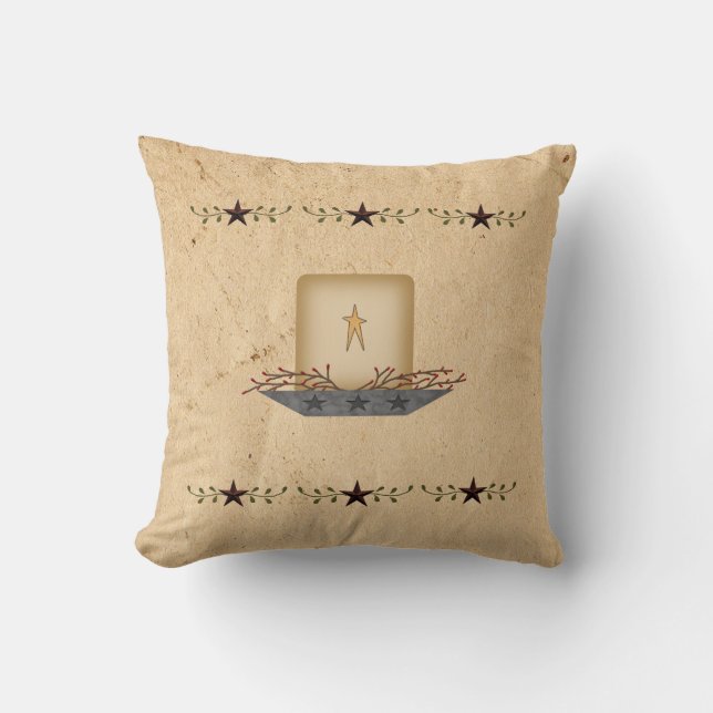 Primitive Star Candle Pillow (Front)
