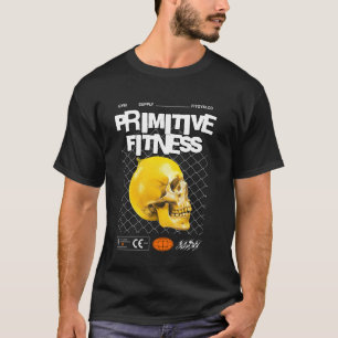 Primitive Style Fitness Gym Gear Lemon Skull Tough T-Shirt