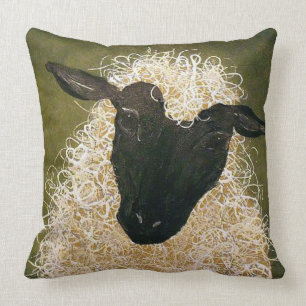 "Primitive Style/Sheep" THROW PILLOW