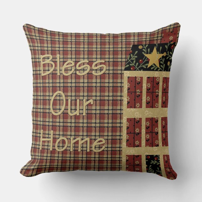 "Primitive Style" THROW PILLOW (Front)