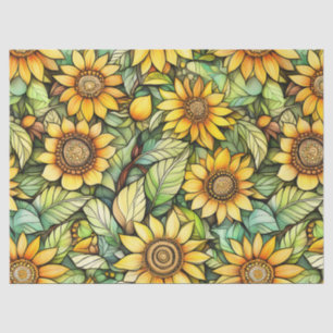 Primitive Sunflower Tissue Paper – 10lb, 17"x23"