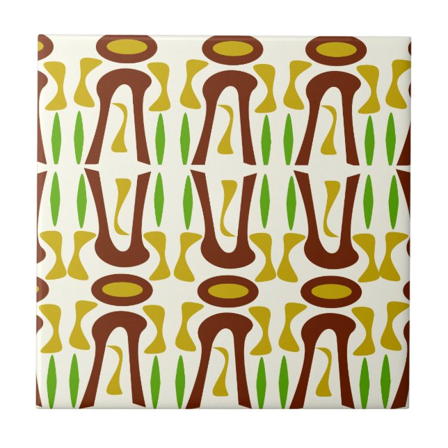 Primitive Tiki Jungle Pattern Tile (Front)