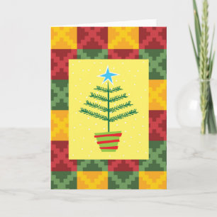 primitive tree holiday card
