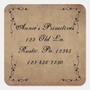 Primitive Vines Square Sticker