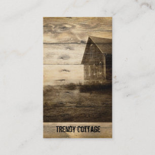 primitive western country farmhouse country cabin business card