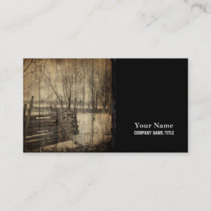 Primitive western country old wood fence farm business card