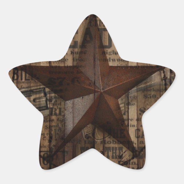 primitive wild western country Texas Star cowboy Star Sticker (Front)