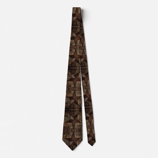 primitive wild western country Texas Star cowboy Tie (Front)