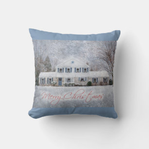 Primitive Winter Snow Country Rustic Open House Cushion
