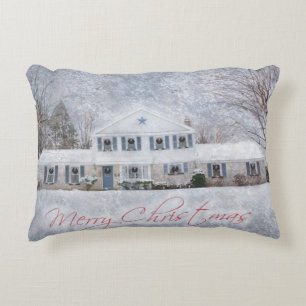 Primitive Winter Snow Country Rustic Open House Decorative Cushion
