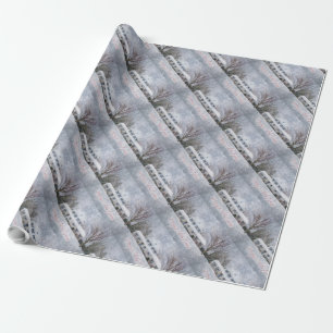 Primitive Winter Snow Country Rustic Open House Wrapping Paper