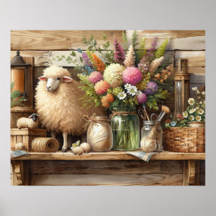 Primitive Wood Country Shelf 3 Poster