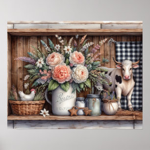 Primitive Wood Country Shelf 5 Poster