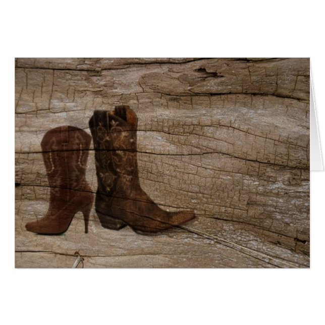 Primitive Wood grain Western country cowboy boots (Front Horizontal)