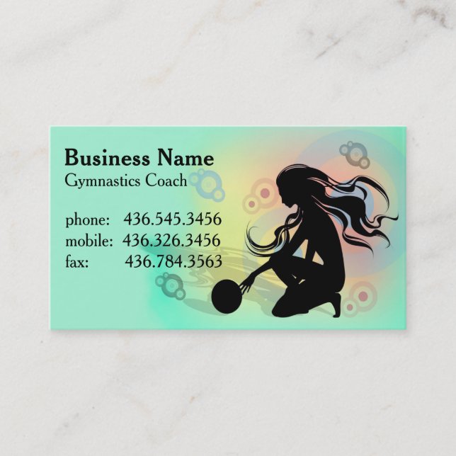 Primo Gymnastics  - Gymnastics Coach Business Card (Front)