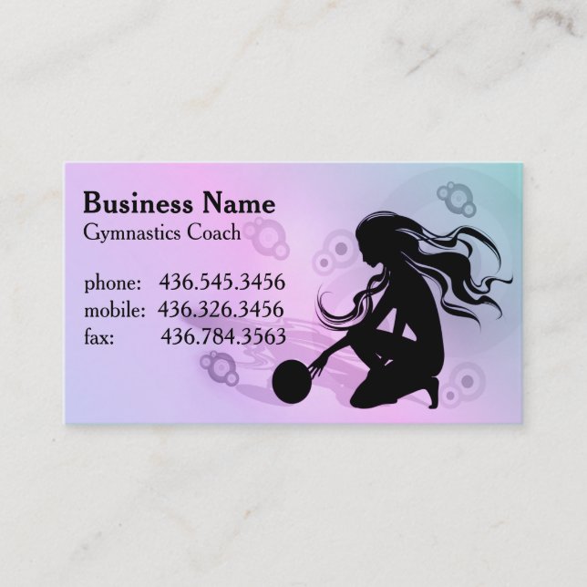 Primo Gymnastics-ver. 2  - Gymnastics Coach Business Card (Front)