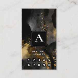 Primordial Sweep Black Gold Abstract Design Business Card