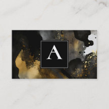 Primordial Sweep | Black Gold Abstract Design