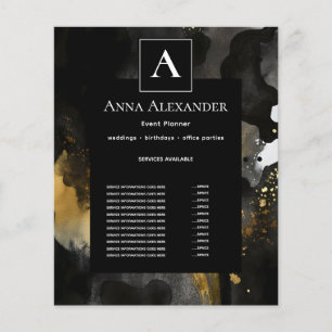 Primordial Sweep   Black Gold Abstract Design Flyer