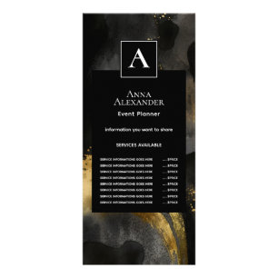 Primordial Sweep Black Gold Abstract Design Rack Card
