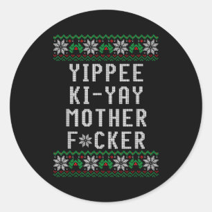 Primotees Uni-adults Black Christmas - Small - Lon Classic Round Sticker